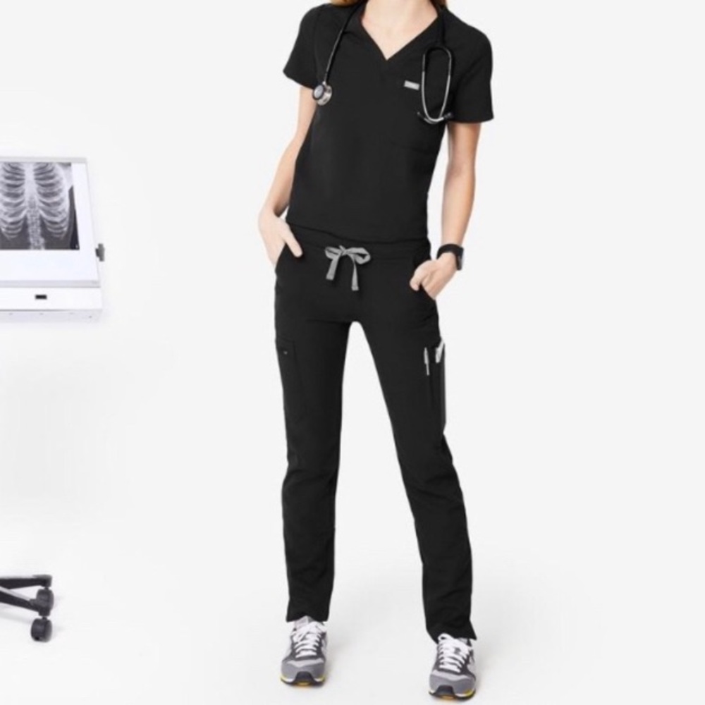 Figs Yola Black Pants